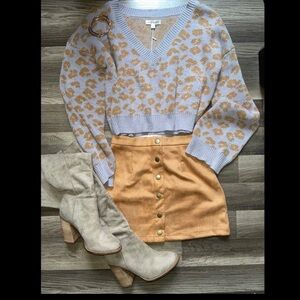 Leopard Crop Sweater